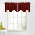 NICETOWN Basement Window Scalloped Red Valances by NICETOWN
