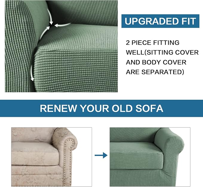 H.VERSAILTEX 2-Pieces Armchair Cover Chair Slipcovers - Image 7