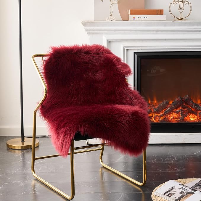 EasyJoy Ultra Soft Fluffy Shaggy Area Rug Faux Fur Rug Chair Cover Seat Pad - Image 2