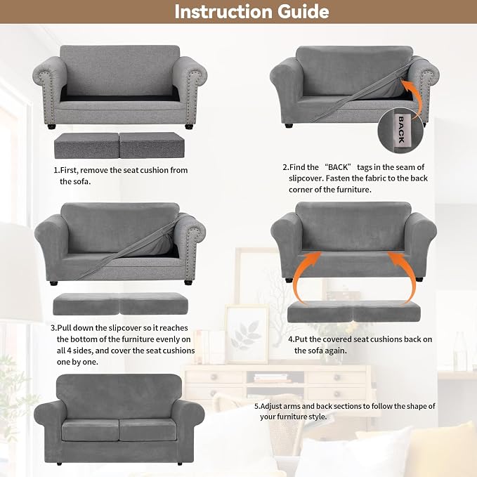 WEERRW Velvet Couch Covers for 2 Cushion Couch Sofa - Image 6
