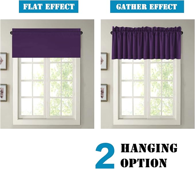 H.VERSAILTEX Blackout Valances for Windows, Kitchen Window Valance Curtains for - Image 6
