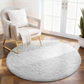 Ophanie White Round Rug 4Ft Circle Area Rug, Aesthetic Room Decor, Fluffy Fuzzy by Ophanie