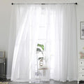 Sheer Curtains 84 Inches Long 2 Panels Set, Sheer White Curtains by OWENIE