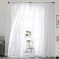 OWENIE Sheer White Curtains 108 Inches Long by OWENIE