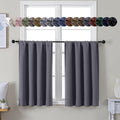 Simplebrand Ava Grey Short 36 Inches Blackout Curtain 2 Panels Set, Half Window by Simplebrand