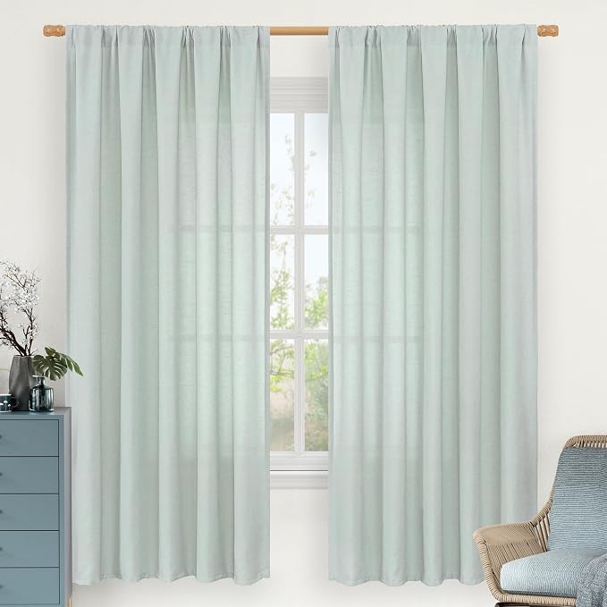 LAMIT Linen Blended Curtains 72 inch by LAMIT