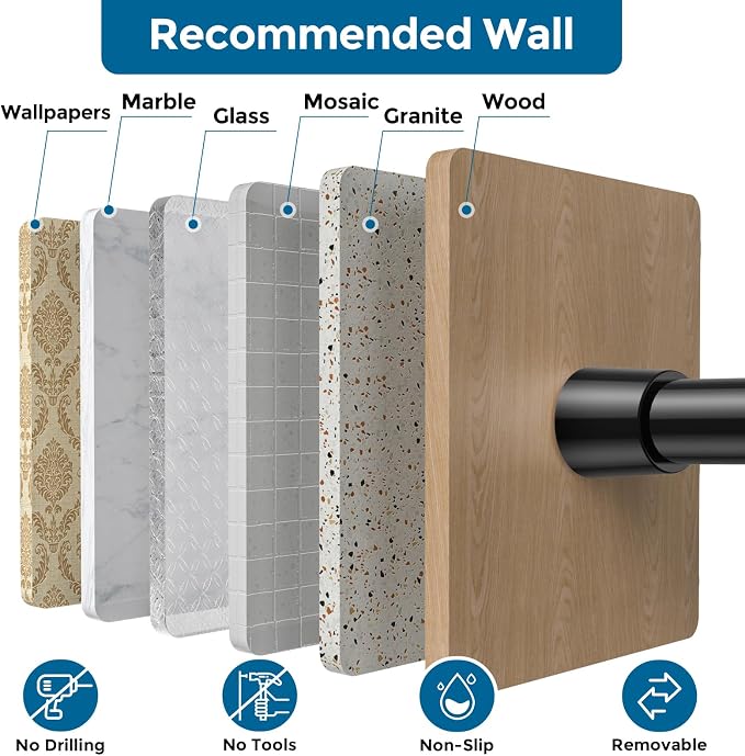 AIZESI 5/8 Inch Spring Tension Curtain Rods - Image 7