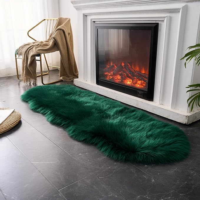 EasyJoy Ultra Soft Fluffy Shaggy Area Rug Faux Fur Rug Chair Cover Seat Pad - Image 2