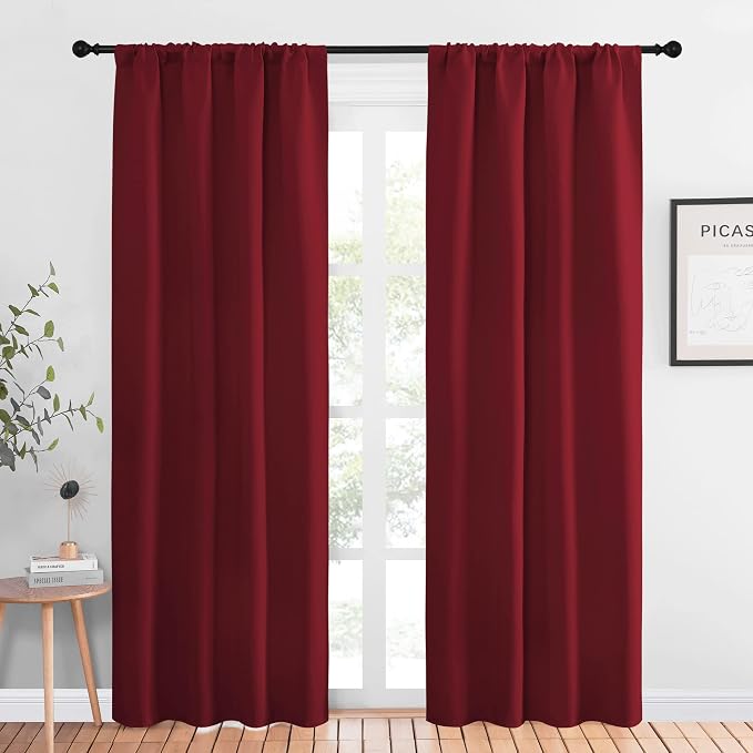 NICETOWN Christmas Burgundy Curtains Blackout Drapes by NICETOWN