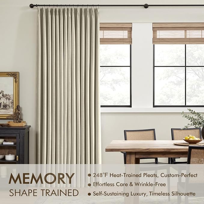 MIULEE Burlywood Birch Pinch Pleated 100% Blackout Curtains 40x108 Inches | - Image 3