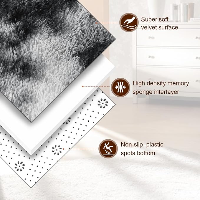 TWINNIS Super Soft Shaggy Rugs Fluffy Carpets, 5x8 Feet, Indoor Modern Plush - Image 2