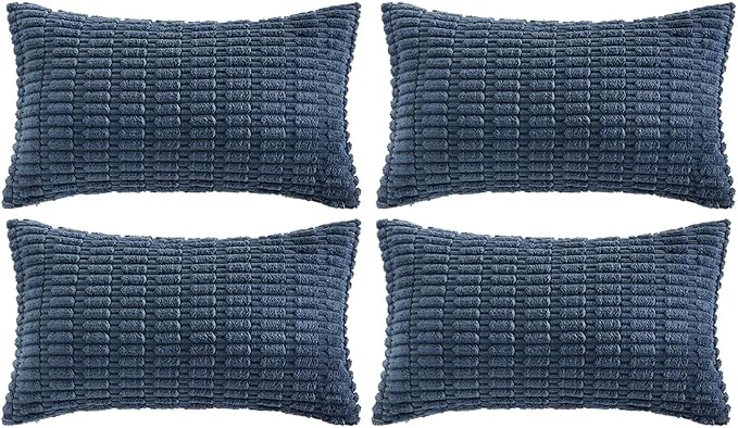 Fancy Homi 4 Packs Dusty Blue Decorative Throw Pillow Covers 14x24 Inch by Fancy+Homi