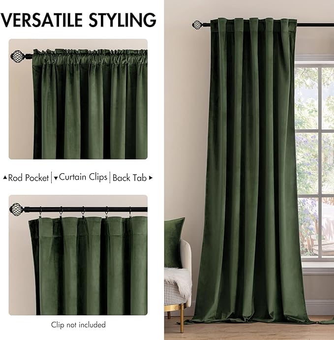 MIULEE Velvet Curtains 84 inches 2 Panels - Image 2