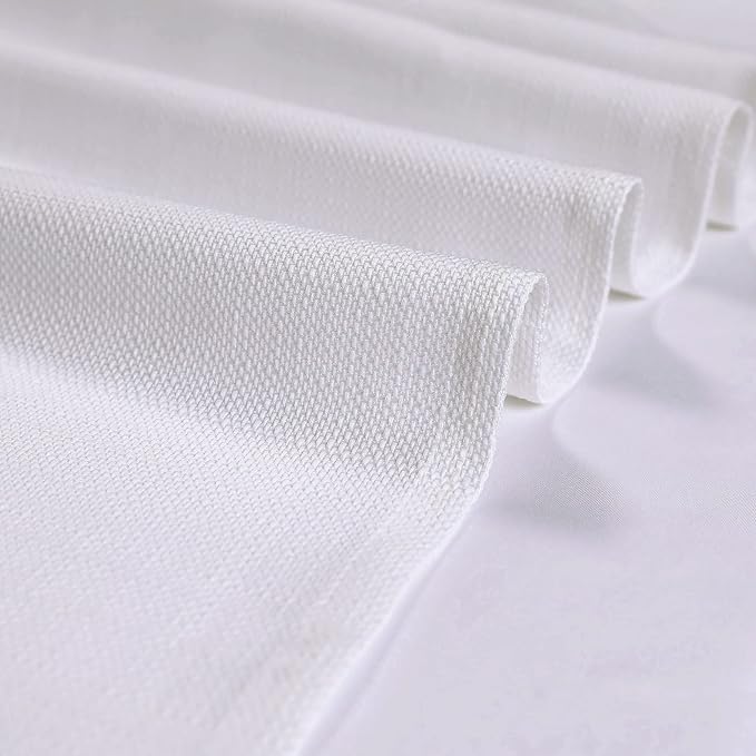 Chyhomenyc White Valance for Windows, Light Filtering Faux Linen Textured - Image 8