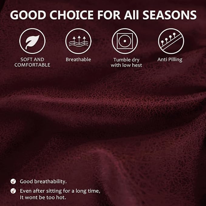 Leather Look Couch Cushion Covers Sofa Seat Slipcovers Sets Couches Furniture - Image 5