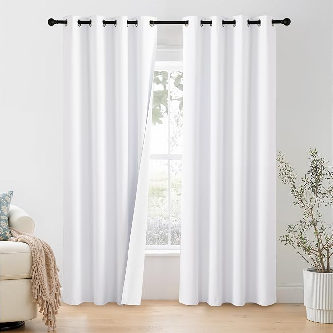 NICETOWN 100% Blackout Window Curtain Panels 86 inch Length by NICETOWN