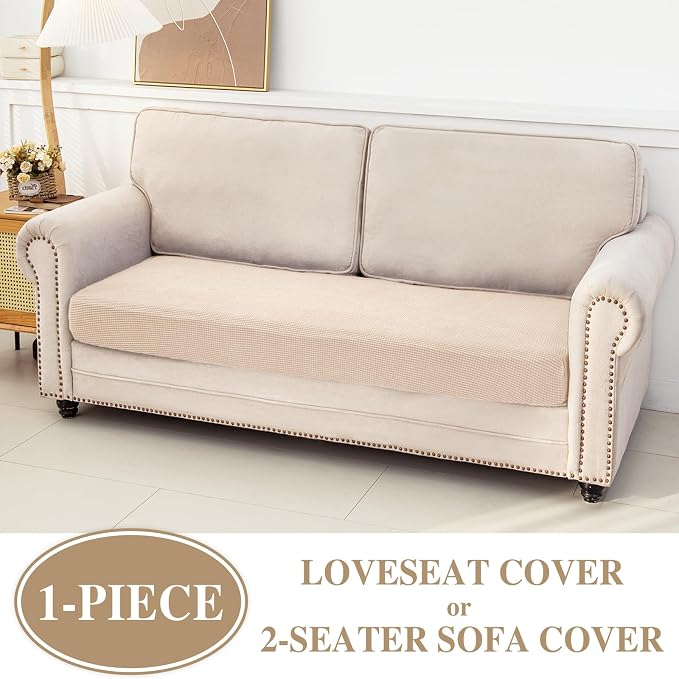Couch Cushion Cover Loveseat Cover or 2 Seat Sofa Cover Washable Stretch - Image 2