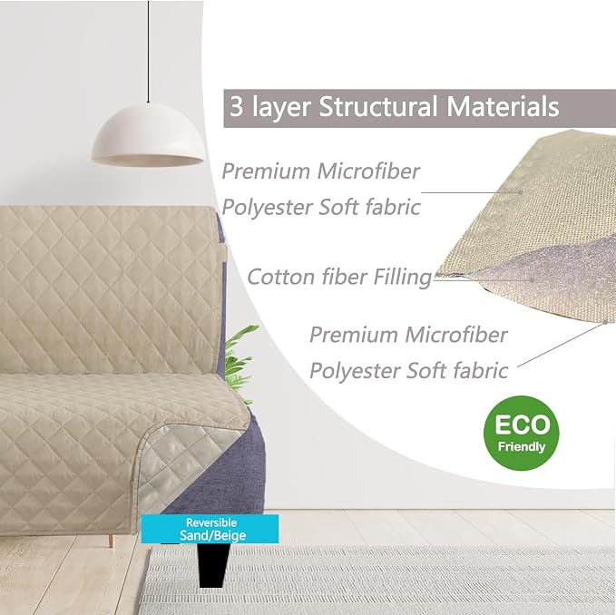 U-NICE HOME Futon Sofa Covers Reversible Sofa Slipcover Armless Cover Furniture - Image 3