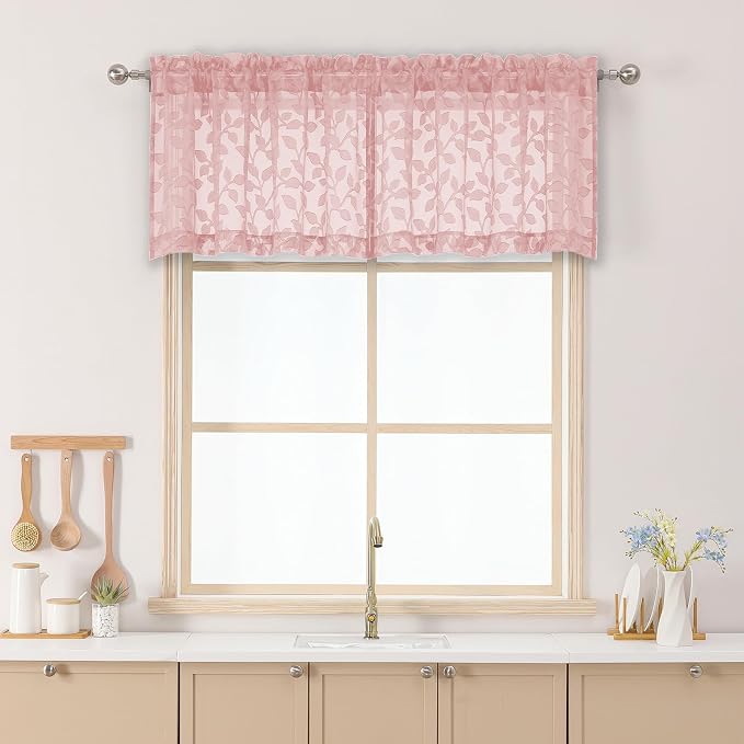 Chyhomenyc Blush Pink Sheer Valances by Chyhomenyc