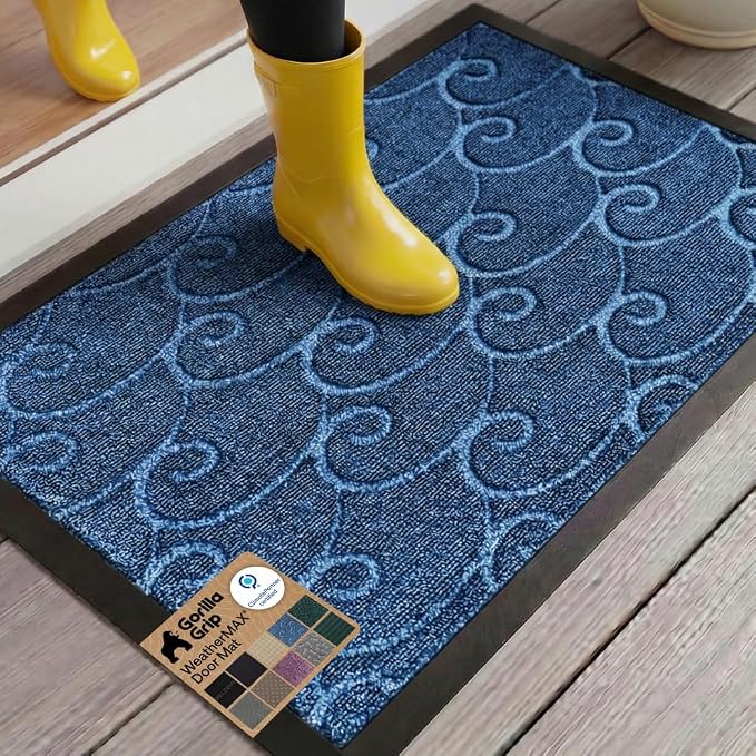 GORILLA GRIP 100% Waterproof All-Season WeatherMAX Doormat 35x23, US Designed by GorillaGrip