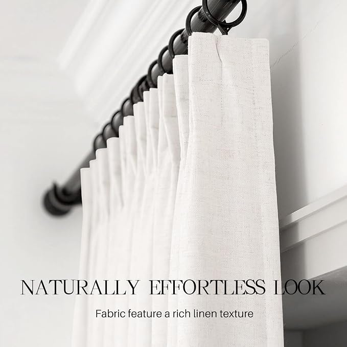 AUSSPVOCT Pinch Pleated 95 Inch Linen Curtains 100% Blackout - Image 5