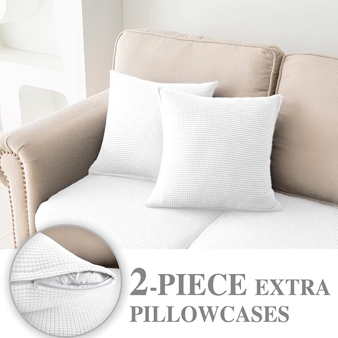 Couch Cushion Covers for Sectional Sofa L Shape Washable Separate Seat Chaise - Image 3