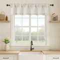 OVZME Natural Valance for Windows, Light Filtering Faux Linen Textured Small by OVZME