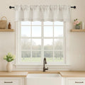 OVZME Natural Valance for Windows, Light Filtering Faux Linen Textured Small by OVZME