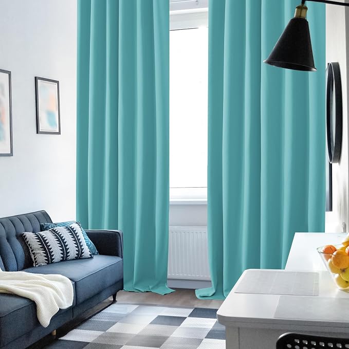 Deconovo Blackout Curtains, Thermal Insulated, W52 x L95 2 Panels, Back Tab - Image 5