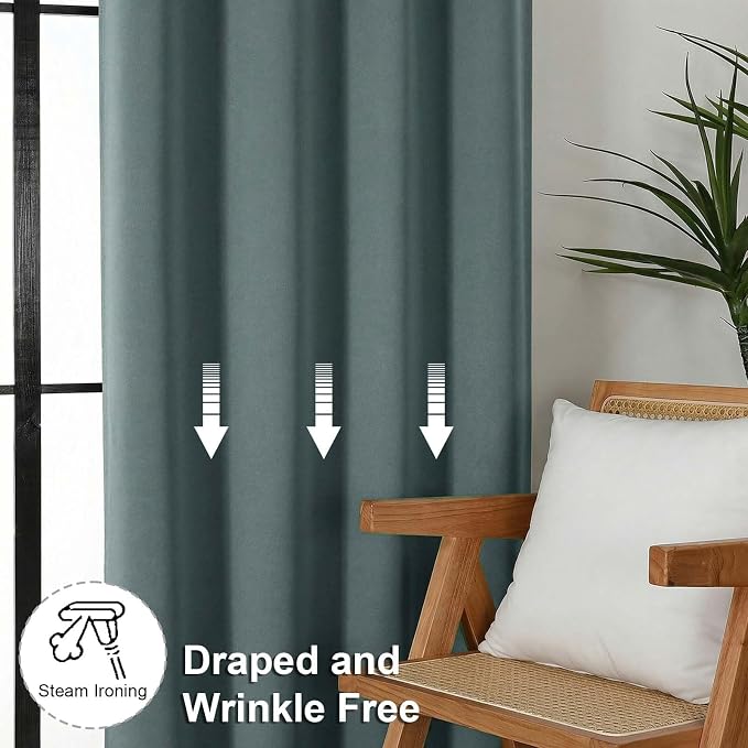 Simplebrand Ava Dark Green Blackout Curtains - Image 7