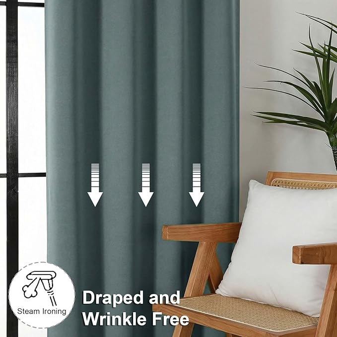 Simplebrand Ava Dark Green Blackout Curtains - Image 7