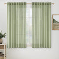 MIULEE Sage Green Linen Curtains 54 Inch Length 2 Panels by MIULEE
