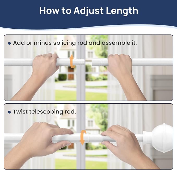 ENJOYBASICS 2 Pack No Drill Curtain Rods - Image 5