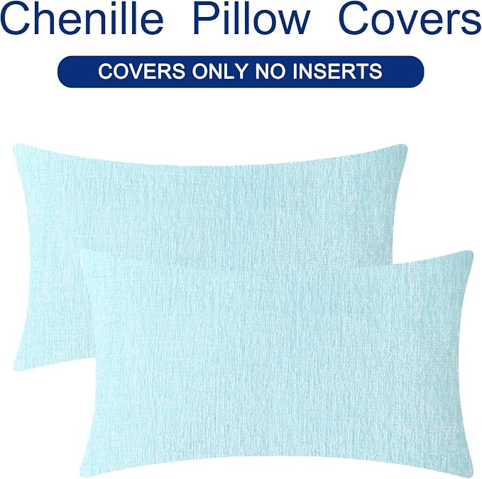 CaliTime Throw Pillow Covers Decorative 12 X 20 Inches Pack of 2 Cozy Chenille - Image 6