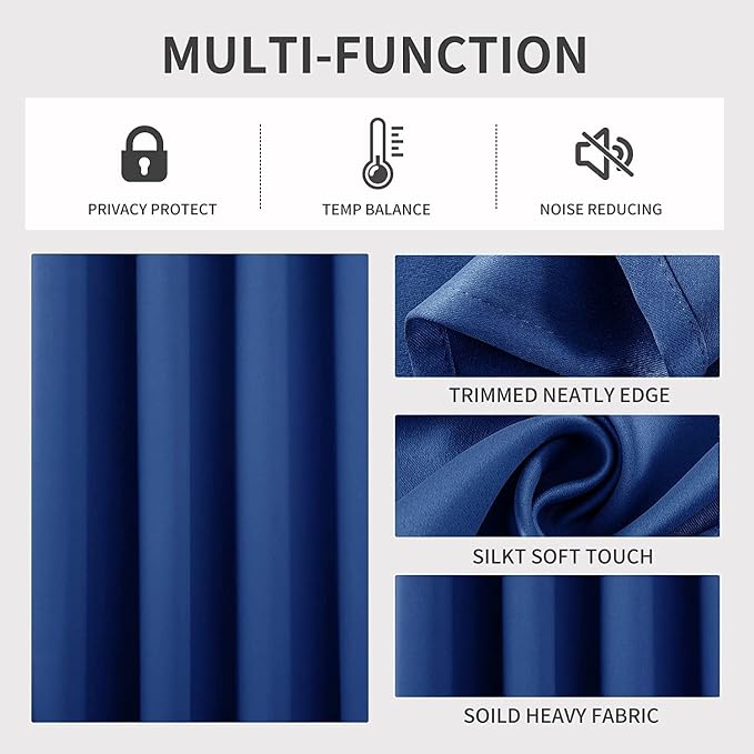 Joydeco Blackout Curtains 120 inches Long 2 Panels Set, Thermal Insulated Long - Image 3