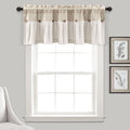 Lush Decor Linen Button Farmhouse Valance Curtians 52"W x 18"L Linen by LushDecor