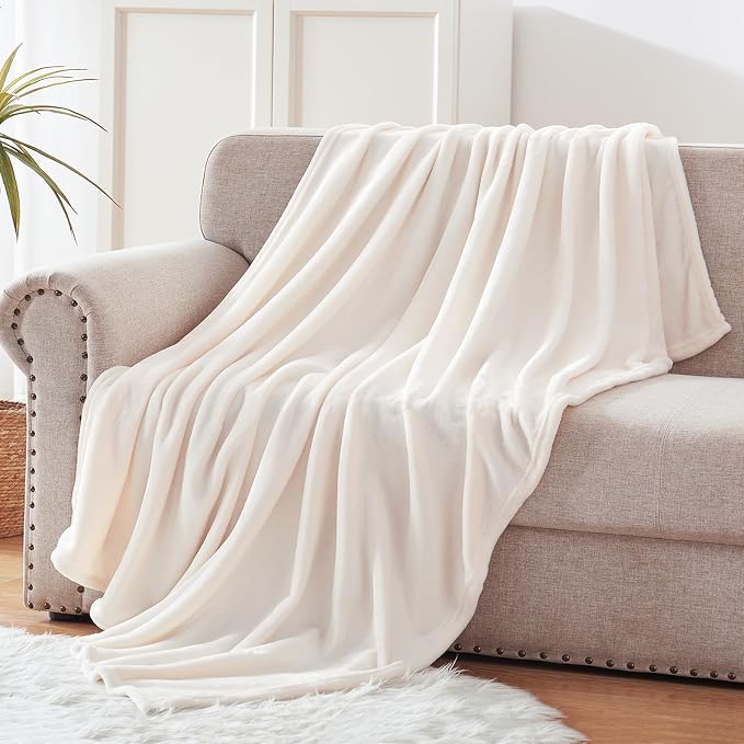 Exclusivo Mezcla Fleece Ivory Throw Blanket - Image 3