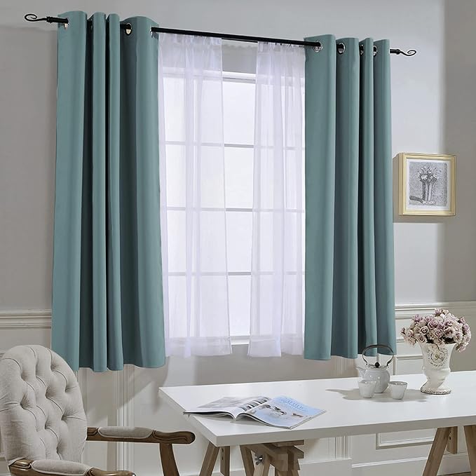NICETOWN Blackout Greyish Blue Curtains - Image 7