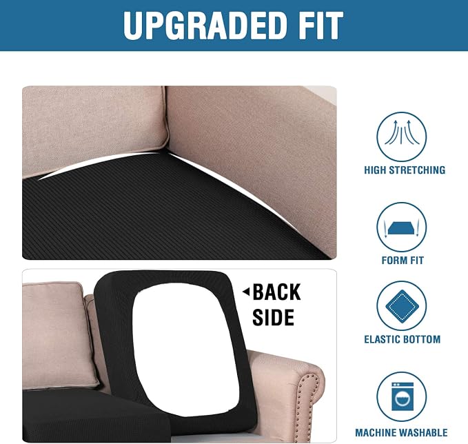 H.VERSAILTEX Super Stretch Individual Seat Cushion Covers Sofa Couch Slipcover - Image 6