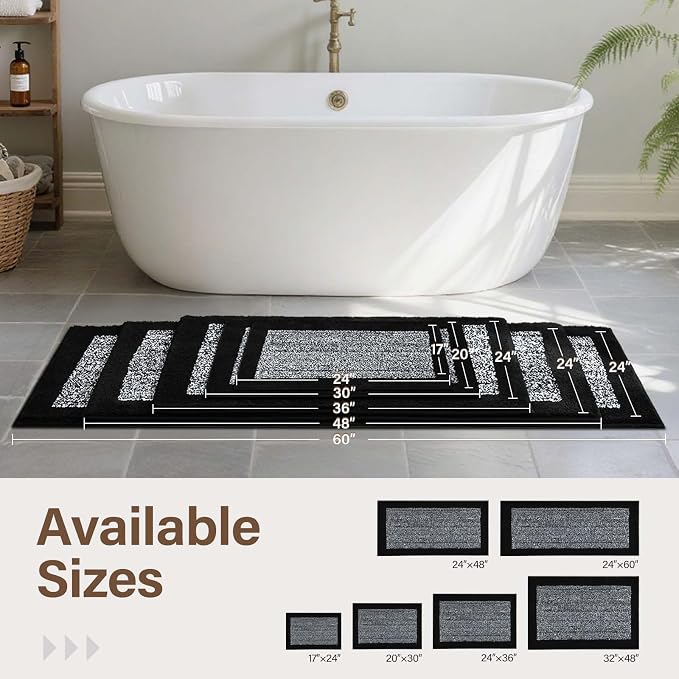 Bathroom Rugs 30x20 Non Slip Washable, Soft Absorbent Quick Dry Mats - Image 6