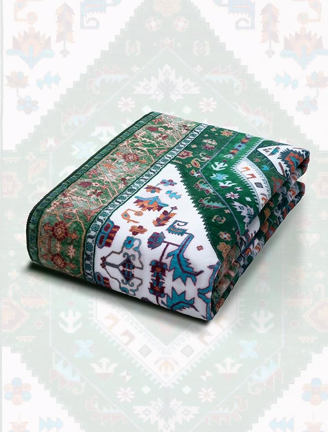 SERISSA Boho Washable Runner Rug, 2x5 Rug Runner Non-Slip Vintage Green White - Image 7