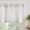 jinchan Striped Linen Valance Curtain 16 Inch Vertical Striped Valance by JINCHAN