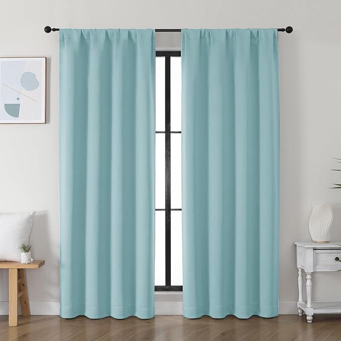 Simplebrand Ava Aqua Blackout Curtains by Simplebrand
