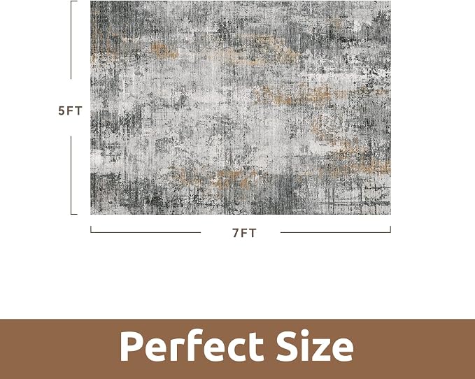 5 x 7 Area Rugs for Living Room, Machine Washable Non Slip Rug Ultra Soft Low - Image 2