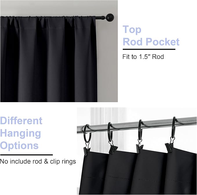 Simplebrand Ava Halloween Black Blackout Curtains - Image 4