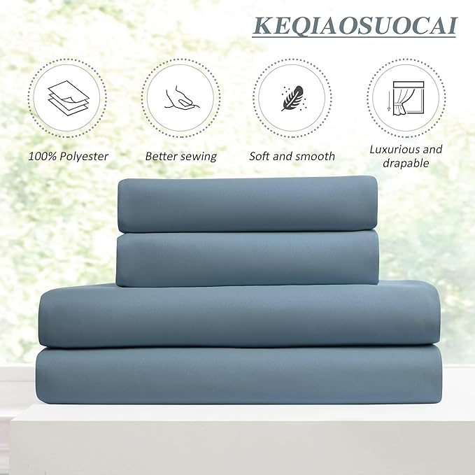 Extra Wide Dusty Blue Pinch Pleated Curtains 100 x 90, Thermal Insulated Noise - Image 5