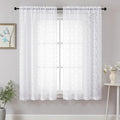 Chyhomenyc White Sheer Curtains 63 Inch Length 2 Panels Set, Light Filtering by Chyhomenyc