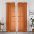 OWENIE Sheer Orange Curtains, Sheer Curtains 78 inch Length 2 Panels Set by OWENIE