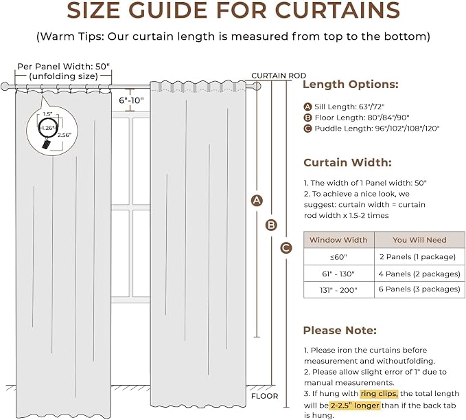 INOVADAY Sage Green Curtains 100% Blackout Curtains - Image 8