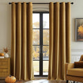 MIULEE Velvet Curtains Gold Elegant Grommet Curtains Fall Thermal Insulated by MIULEE